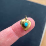 Victorian 15ct  gold Turquoise heart pendant charm