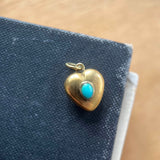 Victorian 15ct  gold Turquoise heart pendant charm