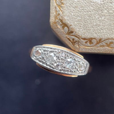 Art Deco 18ct Gold, Platinum & Diamond Ring