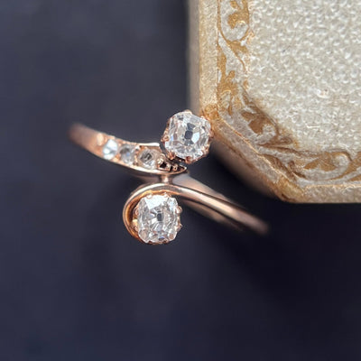 Art Nouveau “Toi & Moi” 18ct Gold & Diamond Ring