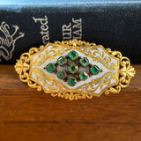 Georgian 18ct Gold, Enamel & Emerald Brooch
