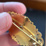 Georgian 18ct Gold, Enamel & Emerald Brooch