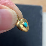 Victorian 15ct  gold Turquoise heart pendant charm
