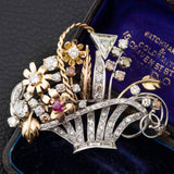 Vintage Giardinetti Brooch, 18ct Gold & Diamond