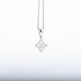 0.25 ctw Natural Diamond Princess-cut Invisible-set Square Pendant