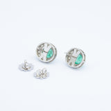 Vintage Emerald & Diamond Earrings