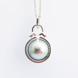 Vintage Tahitian Pearl & Diamond 18ct Gold Pendant