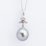 Vintage Tahitian Pearl & Diamond 18ct Gold Pendant
