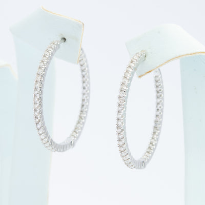 Vintage 18ct Gold Diamond Hoop Earrings