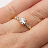 Antique 0.90ct Cushion Cut Diamond Engagement Ring