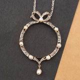 Edwardian 18ct Gold & Platinum pendant on Chain