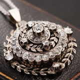 Antique Platinum Laurel Wreath Pendant set with 2.60 ctw Old Cut Diamonds
