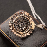 Antique Platinum Laurel Wreath Pendant set with 2.60 ctw Old Cut Diamonds