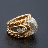 Retro 1940s 18ct Gold & Platinum Cocktail Diamond Ring