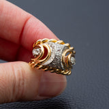 Retro 1940s 18ct Gold & Platinum Cocktail Diamond Ring