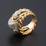 Retro 1940s 18ct Gold & Platinum Cocktail Diamond Ring