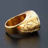 Retro 18ct Gold & Platinum Belt Ring