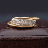 Art Deco Two Tone 18ct Gold & Diamond Ring