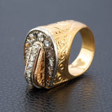 Retro 18ct Gold & Platinum Belt Ring