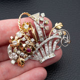 Vintage Giardinetti Brooch, 18ct Gold & Diamond