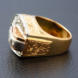 Retro 18ct Gold & Platinum Belt Ring